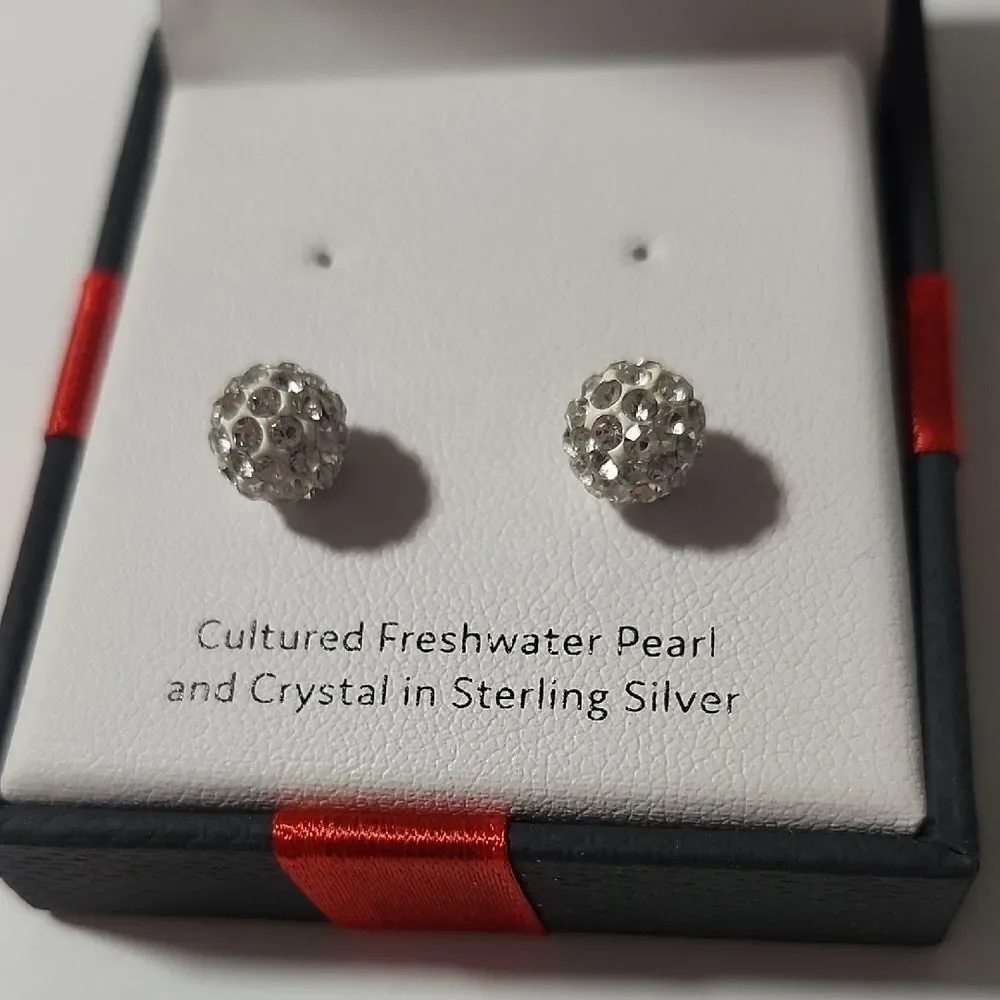 Sterling Silver Crystal Stud Earrings